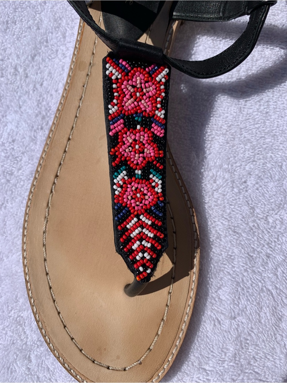 kate spade New York Saborsa Flat Sandal Heavily Decorated with Floral Beadwork